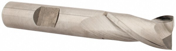 Square End Mill: 0.4134'' Dia, 13/16'' LOC, 3/8'' Shank Dia, 2-1/2'' OAL, 2 Flutes, Cobalt