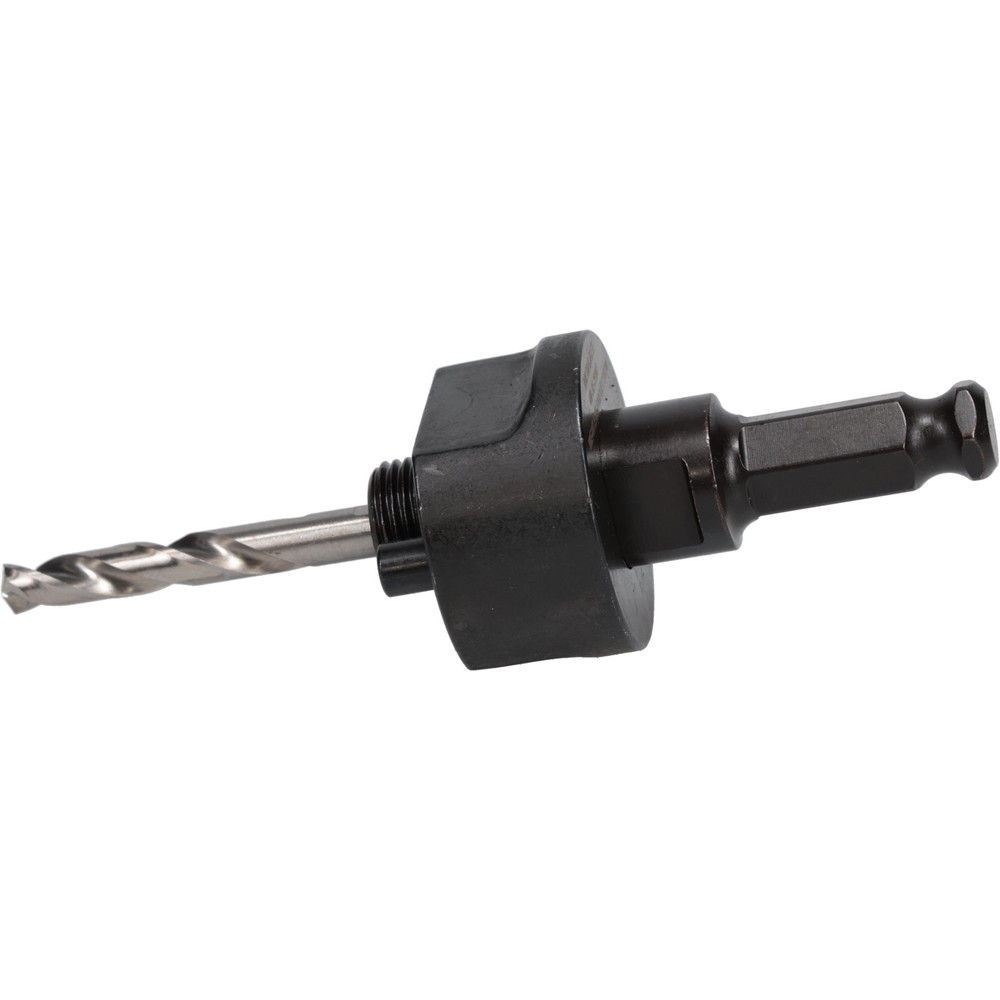 Hole Saw Arbor: 6" Saw Dia, Straight Shank, Drill Pilot