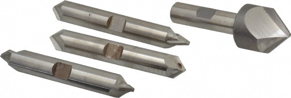 4 Piece 1" Cutter Head Diam, Cobalt Chamfer Mill Set