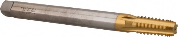 Hertel K015974AS25 Extension Pipe Tap: 1/4-18 NPTF, 5 Flutes, High Speed Steel Image