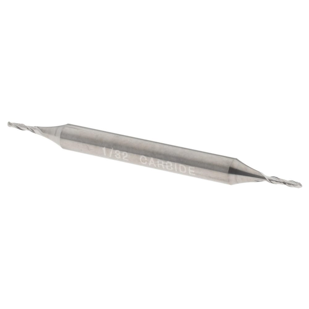 Ball End Mill: 0.0313" Dia, 0.0938" LOC, 2 Flute, Solid Carbide
