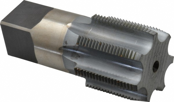 Hertel R857815K-S Standard Pipe Tap: 1-1/2 - 11-1/2, NPS, 7 Flutes, High Speed Steel, Chrome Finish Image