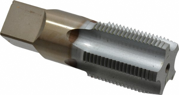 Hertel R127851K-S Standard Pipe Tap: 1 - 11-1/2, NPS, 5 Flutes, High Speed Steel, Chrome Finish Image