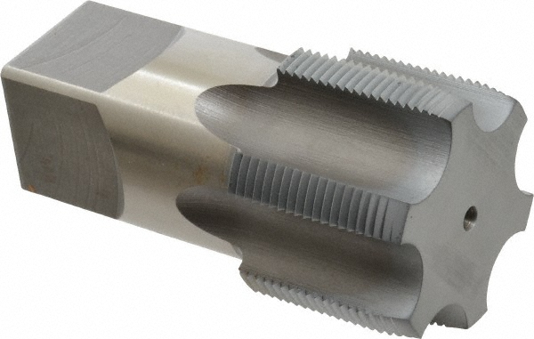 Hertel R843770K-S Standard Pipe Tap: 2 - 11-1/2, NPS, 7 Flutes, High Speed Steel, Chrome Finish Image