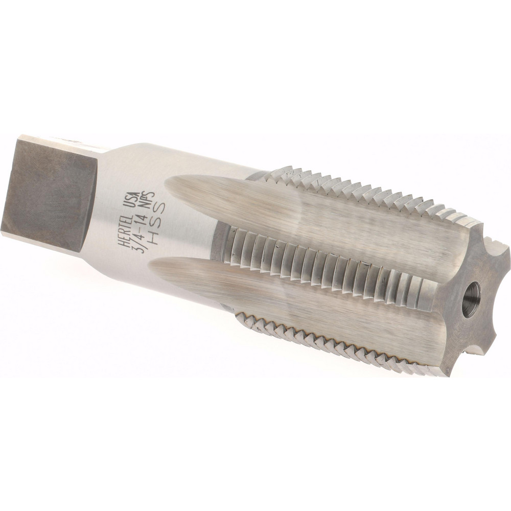 Hertel R127760-S Standard Pipe Tap: 3/4-14, NPS, 5 Flutes, High Speed Steel, Bright/Uncoated Image