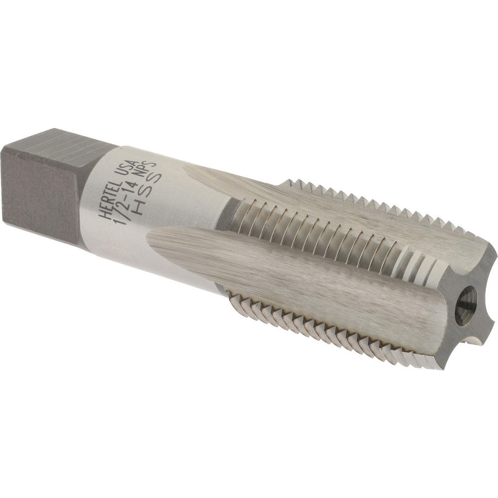Hertel R127668-S Standard Pipe Tap: 1/2-14, NPS, 4 Flutes, High Speed Steel, Bright/Uncoated Image