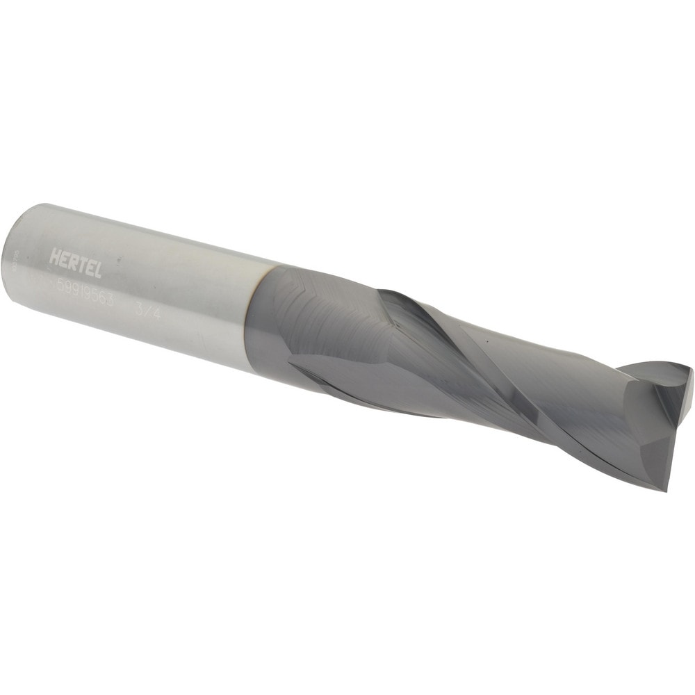 Hertel 750497 3/4", 2-1/4" LOC, 3/4" Shank Diam, 5" OAL, 2 Flute, Solid Carbide Square End Mill Image