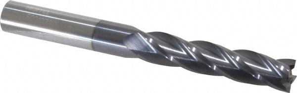 Hertel 750518 Square End Mill: 7/16 Dia, 2 LOC, 7/16 Shank Dia, 4 OAL, 4 Flutes, Solid Carbide Image