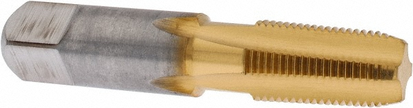 Hertel G837529T-S Standard Pipe Tap: 1/8-27, NPTF, 4 Flutes, High Speed Steel, TiN Finish Image