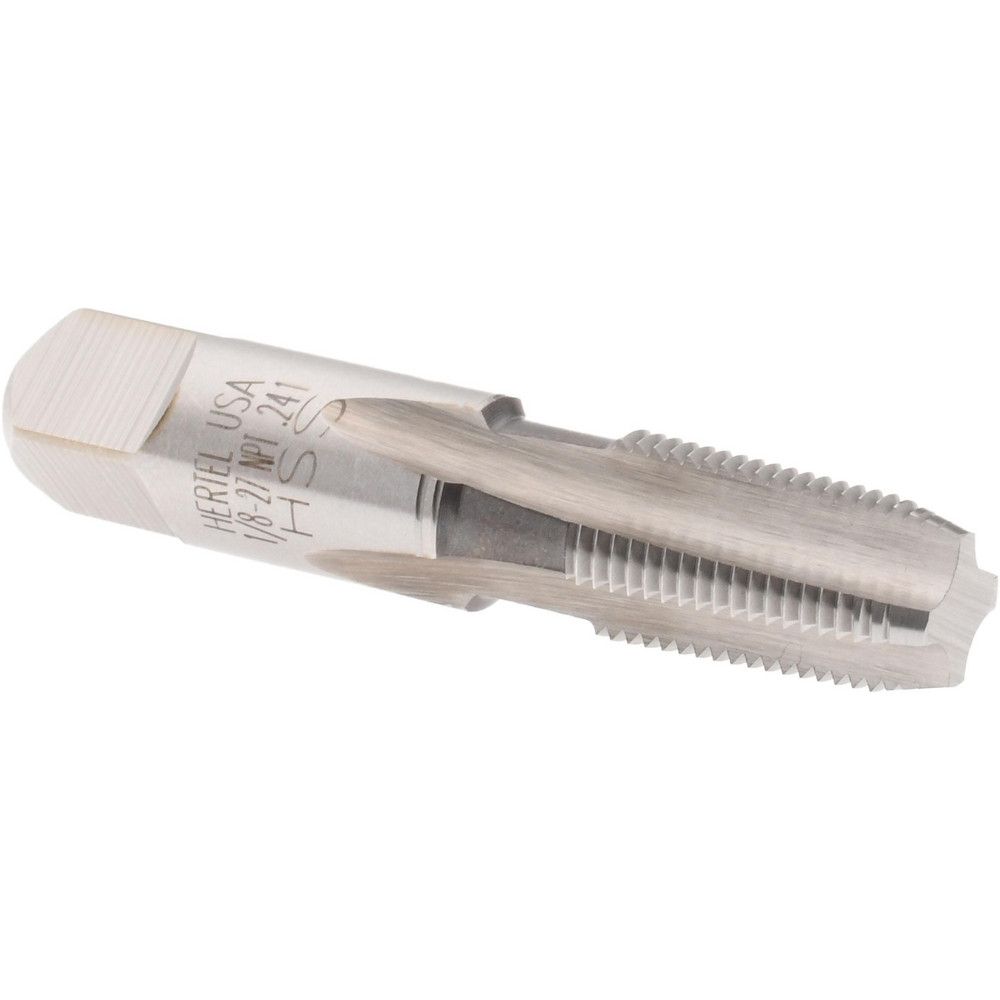 Hertel G837555-S Standard Pipe Tap: 1/8-27, NPT, 4 Flutes, High Speed Steel, Bright/Uncoated Image