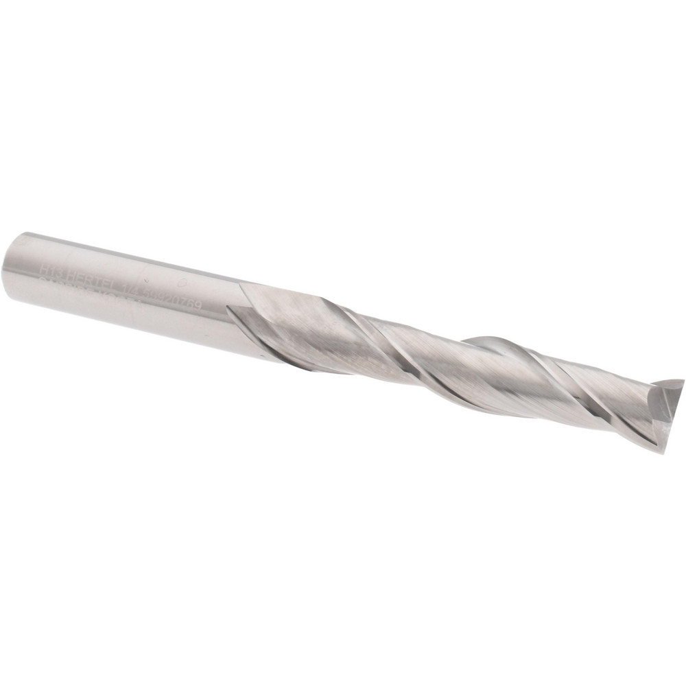 Hertel 750449 Square End Mill: 1/4 Dia, 1-1/4 LOC, 1/4 Shank Dia, 2-1/2 OAL, 2 Flutes, Solid Carbide Image