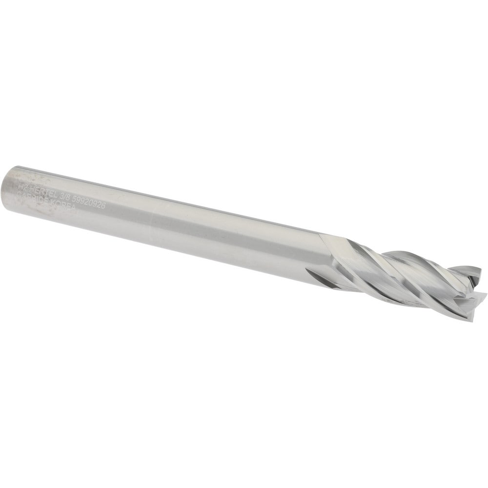 Hertel 750312 Square End Mill: 3/8 Dia, 1 LOC, 3/8 Shank Dia, 4 OAL, 4 Flutes, Solid Carbide Image