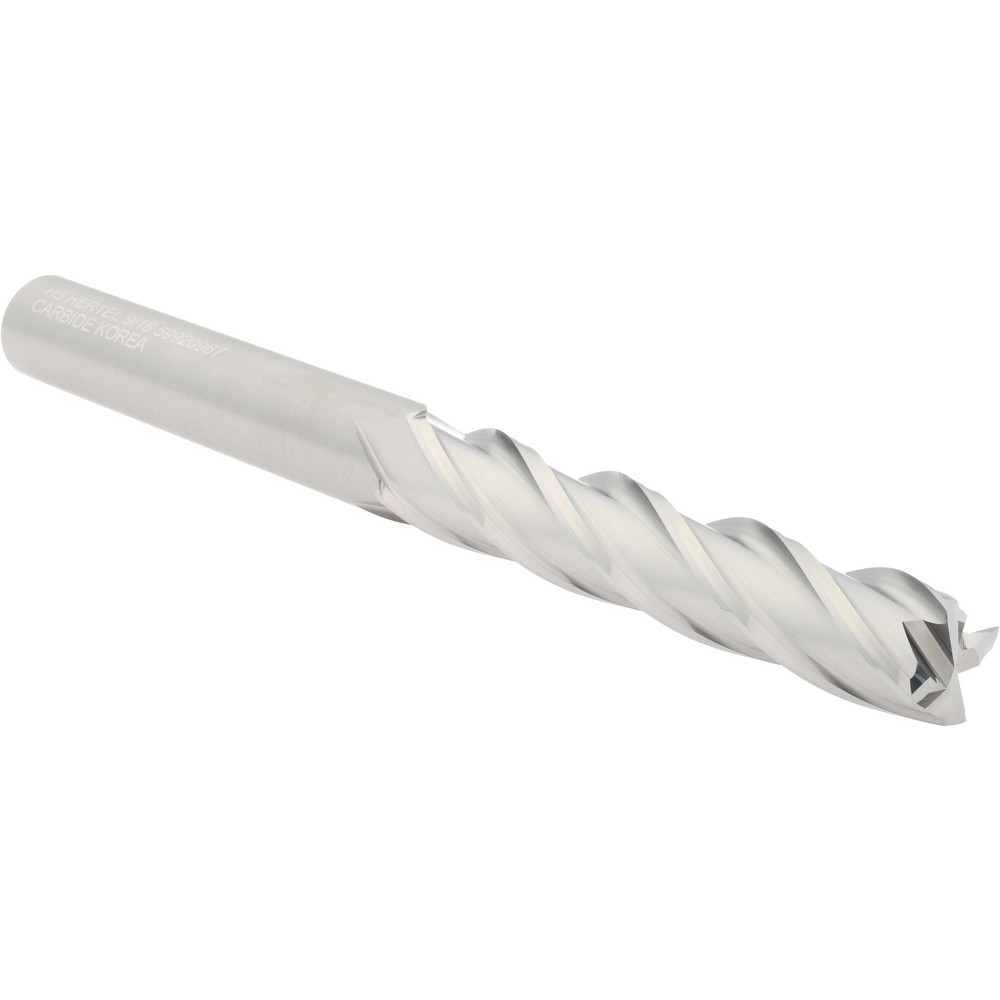 Hertel 750347 Square End Mill: 9/16 Dia, 3 LOC, 9/16 Shank Dia, 6 OAL, 4 Flutes, Solid Carbide Image
