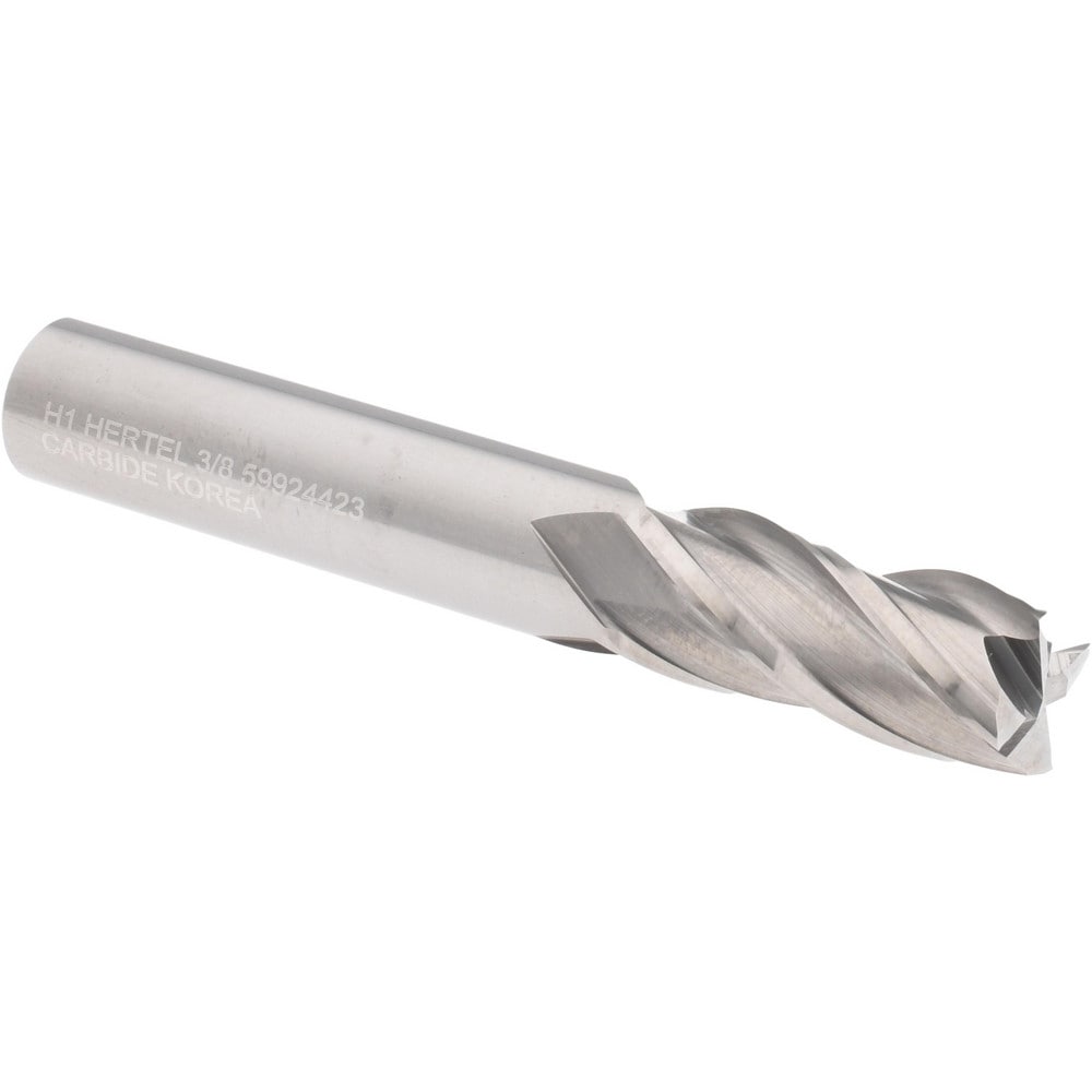 Hertel 750921 Square End Mill: 3/8 Dia, 7/8 LOC, 3/8 Shank Dia, 2-1/2 OAL, 4 Flutes, Solid Carbide Image