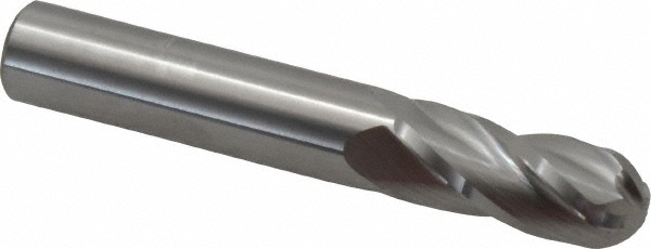 Hertel E5250028 Ball End Mill: 0.4375" Dia, 1" LOC, 4 Flute, Solid Carbide Image