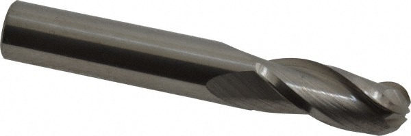 Hertel E599924737 Ball End Mill: 0.375" Dia, 0.875" LOC, 3 Flute, Solid Carbide Image