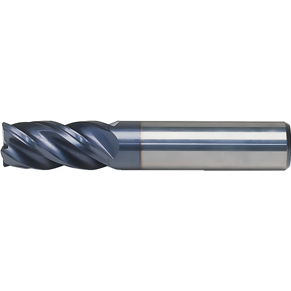 Corner Radius End Mill: 1" Dia, 1-1/2" LOC, 1/4" Radius, 4 Flutes, Solid Carbide