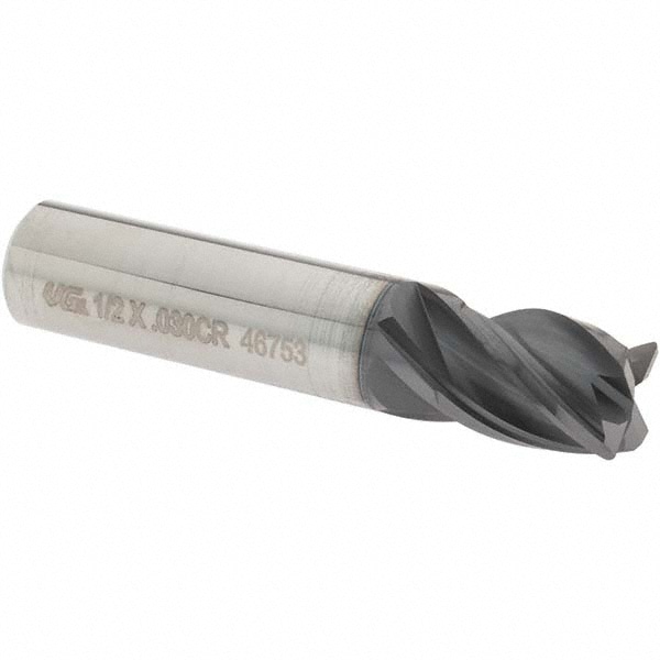 OSG VG434-5000 Corner Radius End Mill: 1/2" Dia, 5/8" LOC, 0.03" Radius, 4 Flutes, Solid Carbide Image