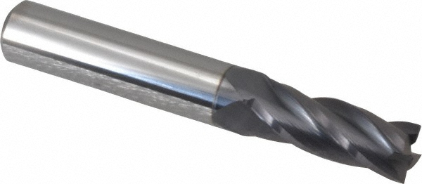 Hertel 750454 Square End Mill: 11/32 Dia, 7/8 LOC, 3/8 Shank Dia, 2-1/2 OAL, 4 Flutes, Solid Carbide Image