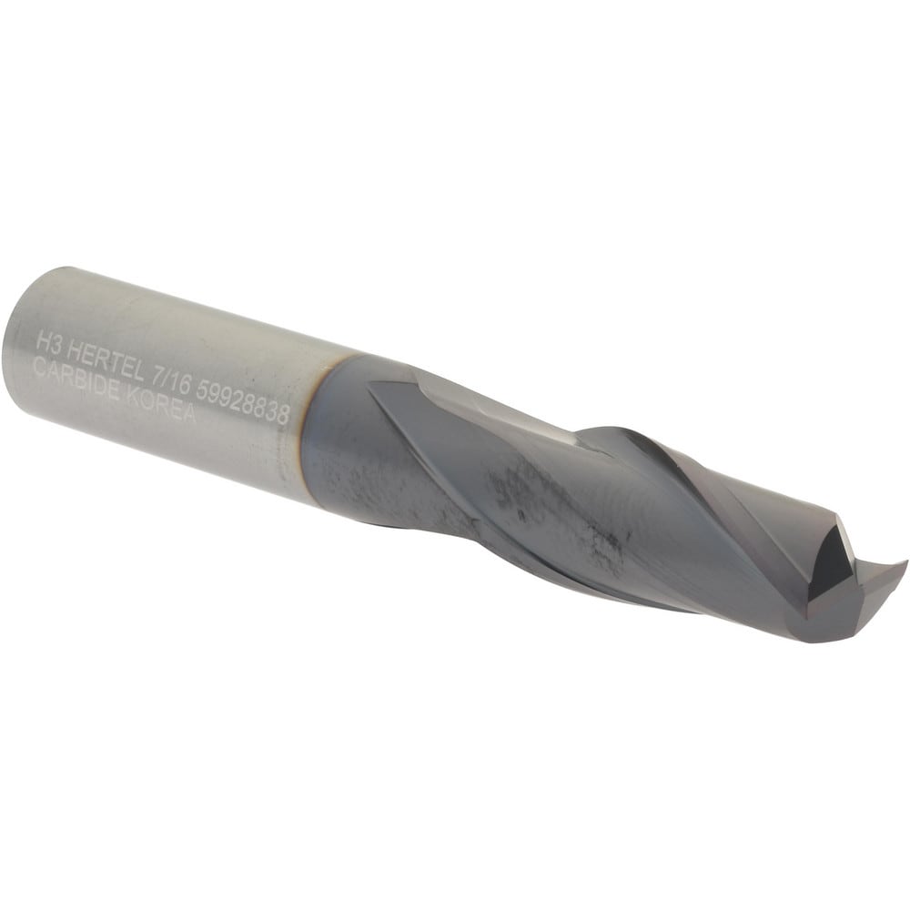 Hertel 750503 Square End Mill: 7/16 Dia, 1 LOC, 7/16 Shank Dia, 2-3/4 OAL, 2 Flutes, Solid Carbide Image