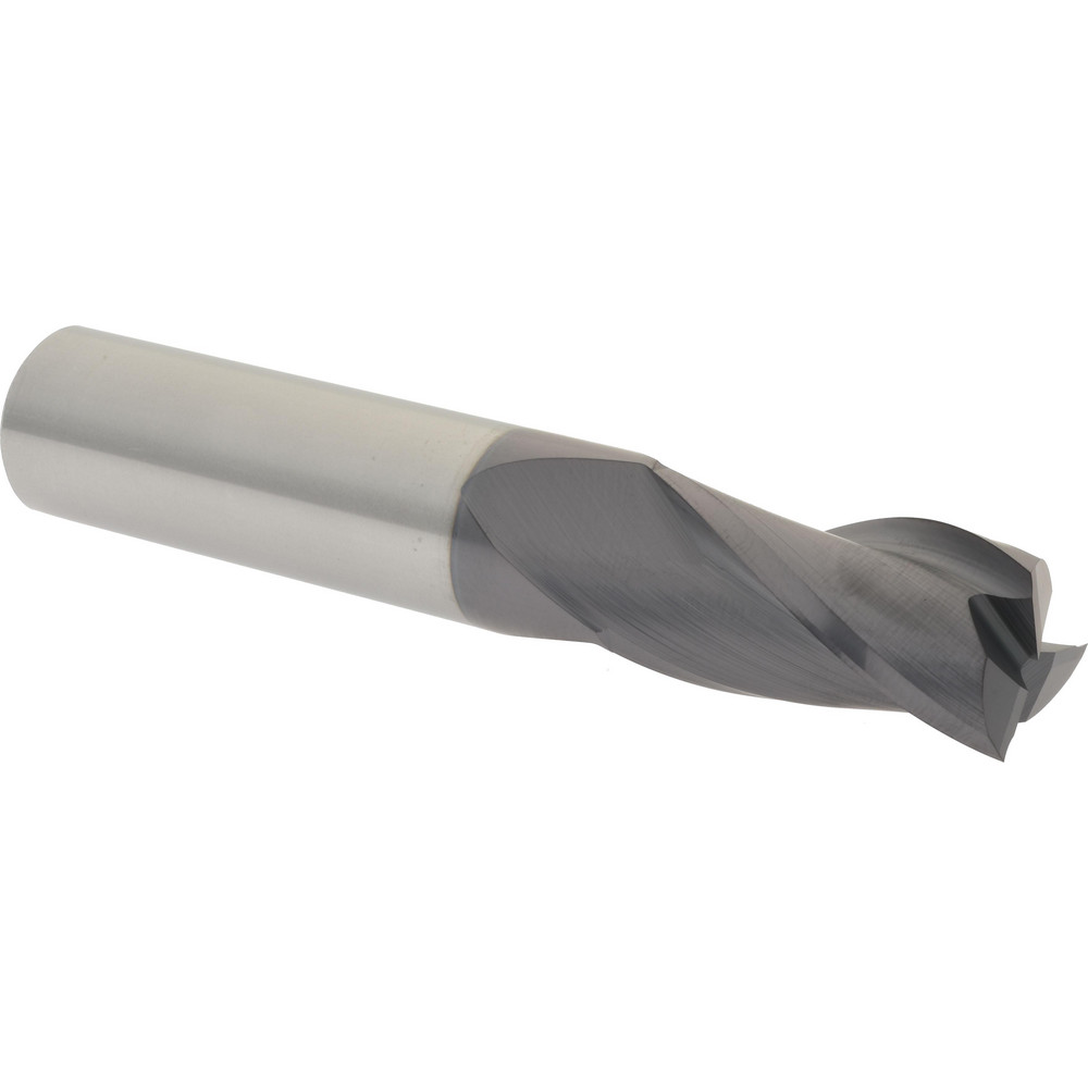 Hertel 750505 Square End Mill: 5/8 Dia, 1-1/4 LOC, 5/8 Shank Dia, 3-1/2 OAL, 3 Flutes, Solid Carbide Image