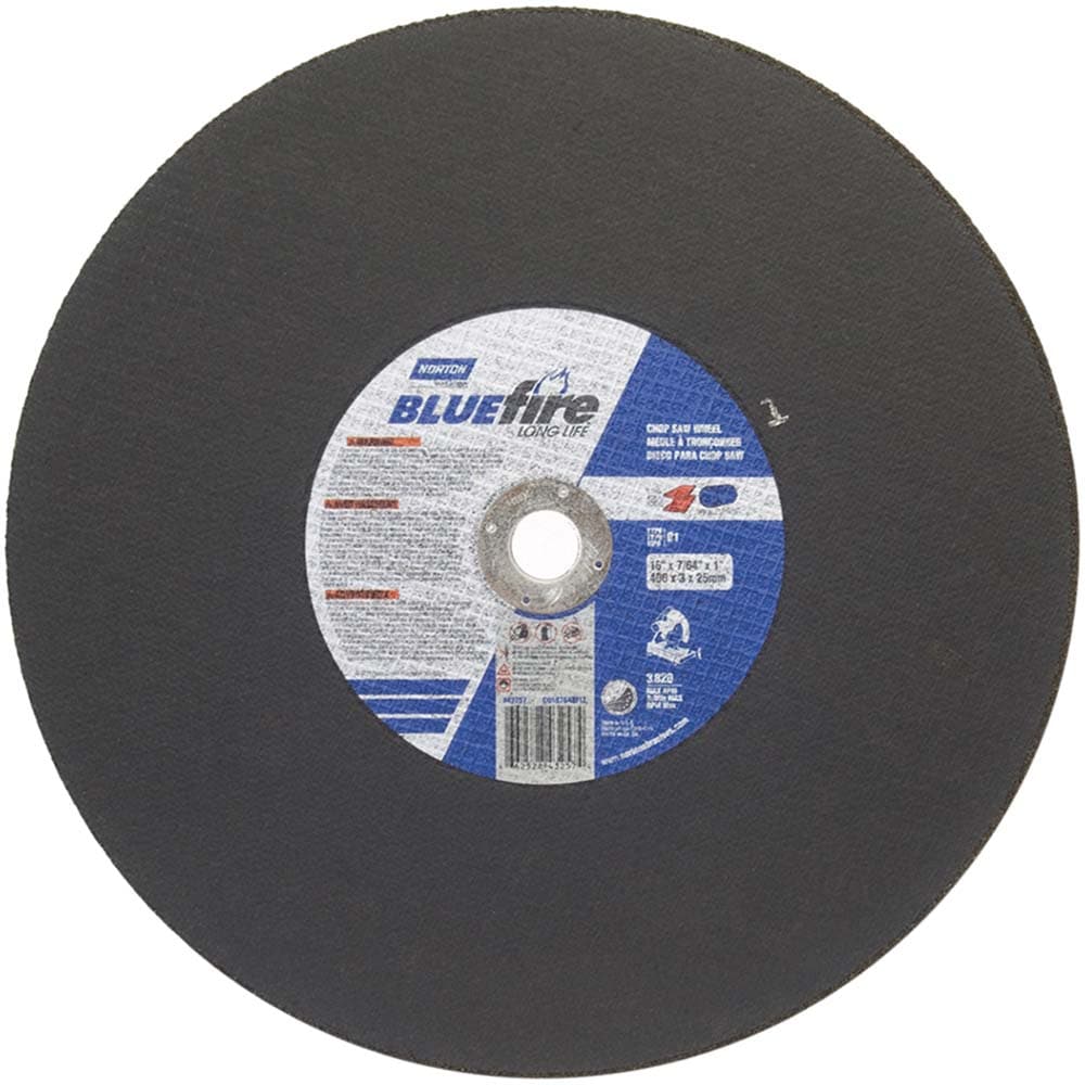 Norton 66252843257 Cut-Off Wheel: Type 1, 16" Dia, 7/64" Thick, 1" Hole, Zirconia Alumina Image