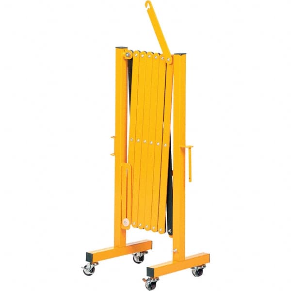 Expandable Barricade: 40-1/8" High, 14-15/16" Wide, Steel Frame, Yellow