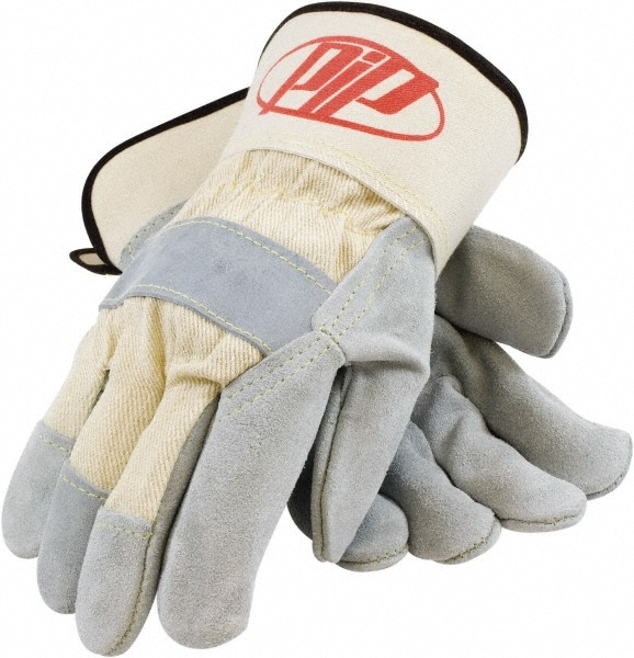 Leather Palm Work Gloves Canvas Back Large