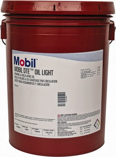 Mobil 104743 Circulating Machine Oil: SAE 10, ISO 32, 5 gal, Pail 