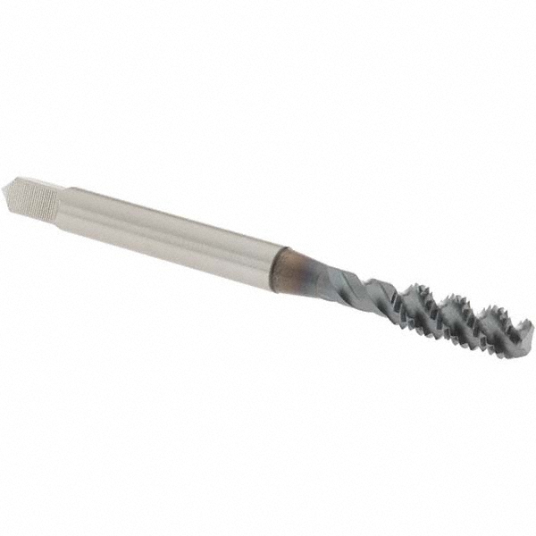 Spiral Flute Tap: #10-32 UNF, 3 Flutes, Bottoming, 2B Class of Fit, High Speed Steel, TICN Coated
