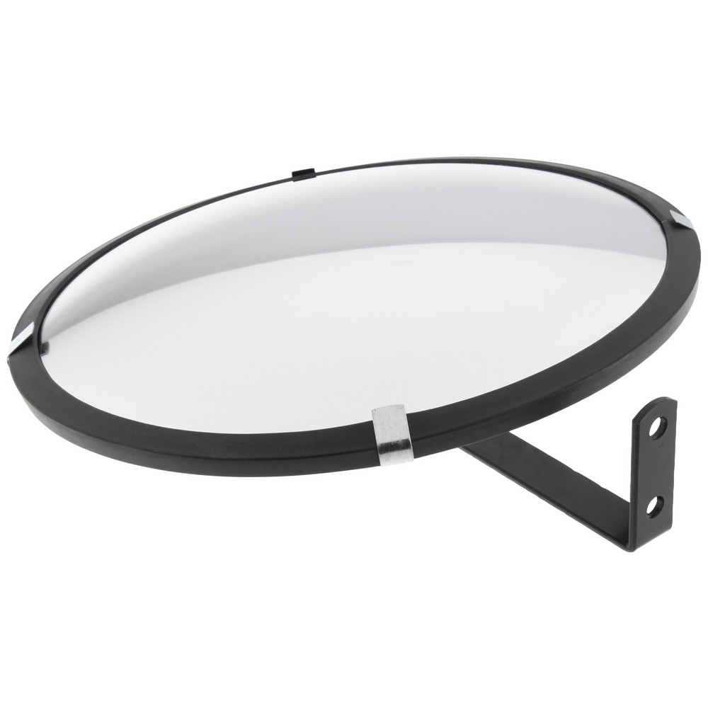 Indoor Round Convex Safety, Traffic & Inspection Mirrors - Acrylic Lens, Laminated Hardboard Backing, 18" Dia x 1-7/8" High, 20' Max Covered Distance