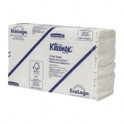 Paper Towels: C-Fold, 16 Rolls, 1 Ply, Recycled Fiber, White