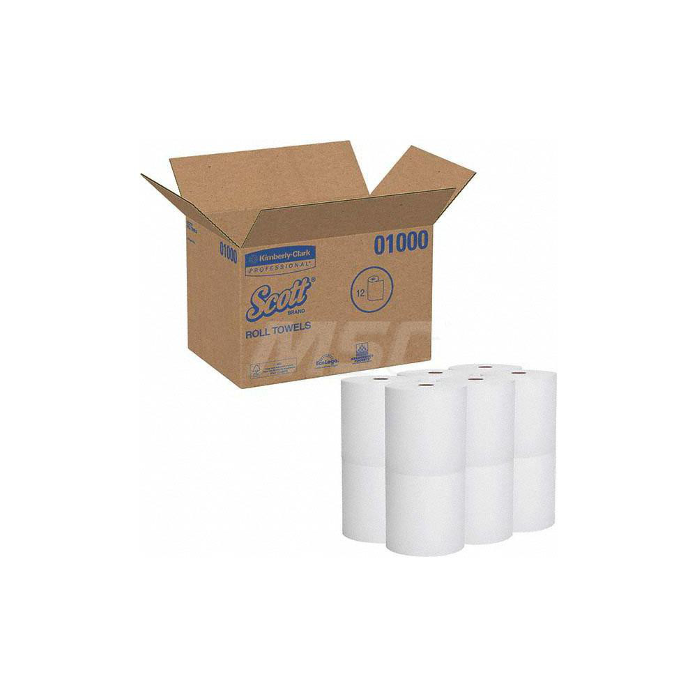 Scott - 12 Qty 1000 ' Hard Roll of 1 Ply White Paper Towels - 60012416 ...