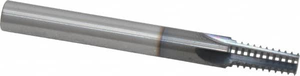 Scientific Cutting Tools TM27527NPTTIN/C Straight Flute Thread Mill: 1/8 - 27, External & Internal, 4 Flutes, 3/8" Shank Dia, Solid Carbide 