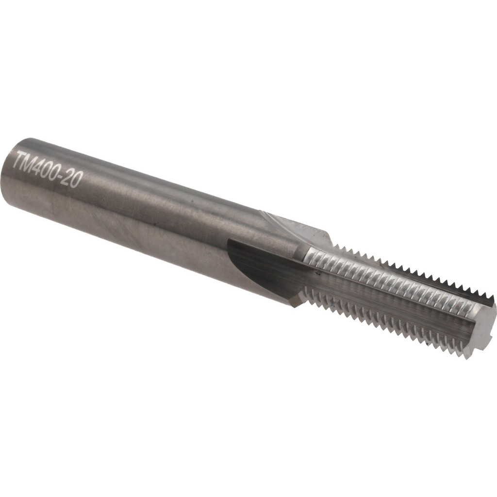 SCIENTIFIC CUTTING TOOLS Straight Flute Thread Mill: 1/2-20, Internal, 4 Flute, 1/2" Shank Dia, Solid Carbide - 20 TPI, 0.4000" Cut Dia, 1" LOC
