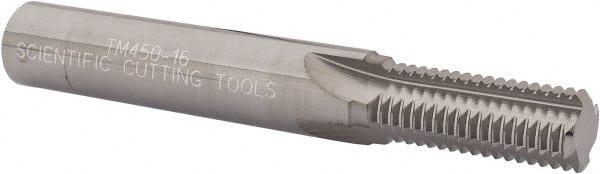 Scientific Cutting Tools TM.450-16 Straight Flute Thread Mill: 9/16-16, Internal, 4 Flutes, 1/2" Shank Dia, Solid Carbide 