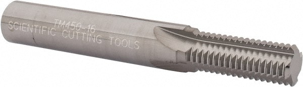 Scientific Cutting Tools TM.450-16 Straight Flute Thread Mill: 9/16-16, Internal, 4 Flutes, 1/2" Shank Dia, Solid Carbide Image