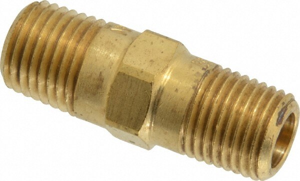 Parker - 1/4 Male Thread, Brass Industrial Pipe Hex Nipple - 60041589 ...