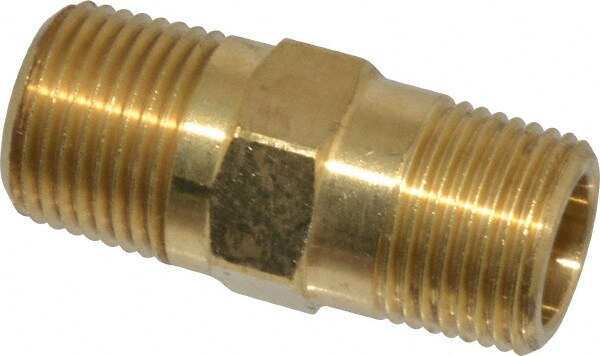 Parker - 3/8 Male Thread, Brass Industrial Pipe Hex Nipple - 60041597 ...