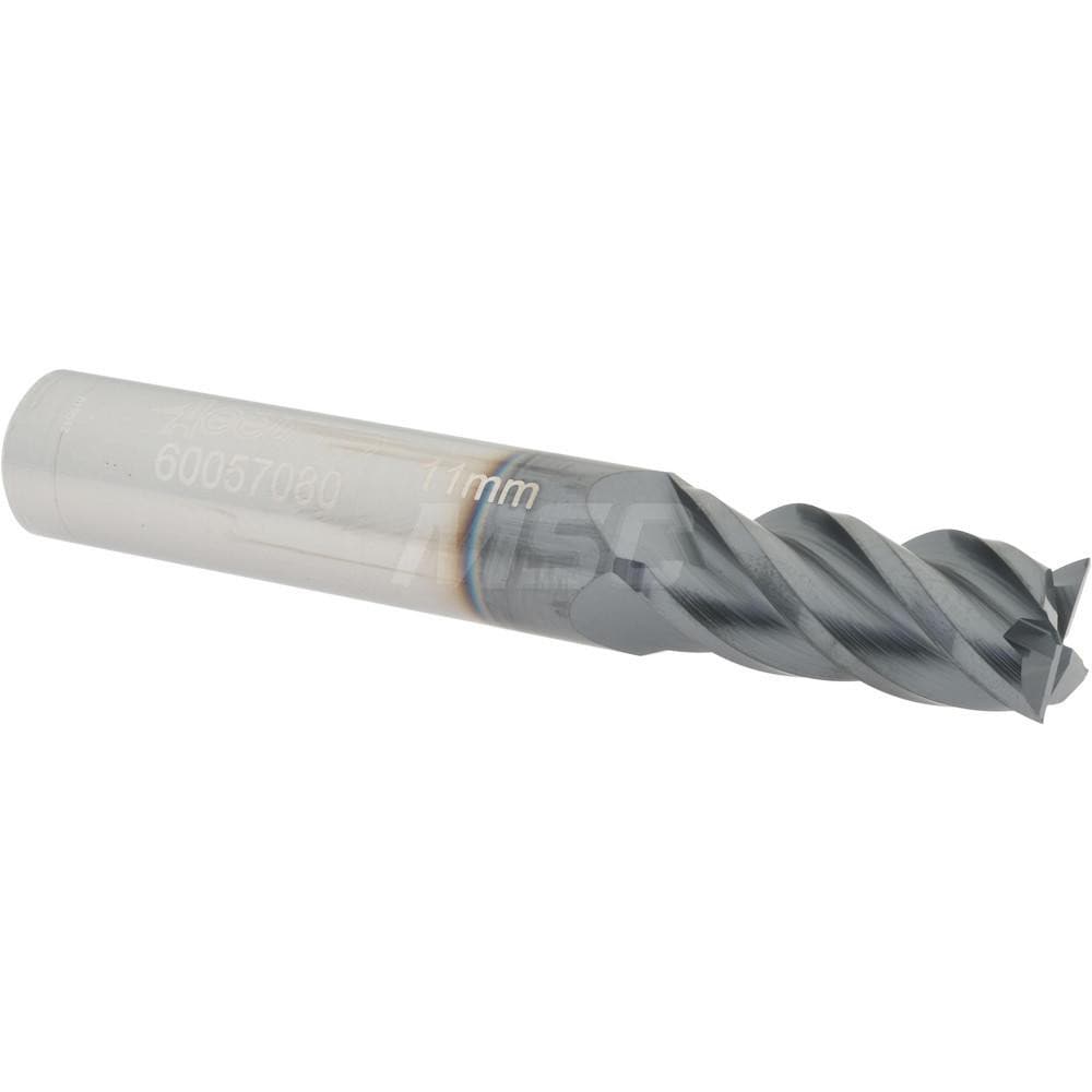 Accupro 12182572 Square End Mill: 0.4331 Dia, 0.9843 LOC, 4 Flutes, Solid Carbide 