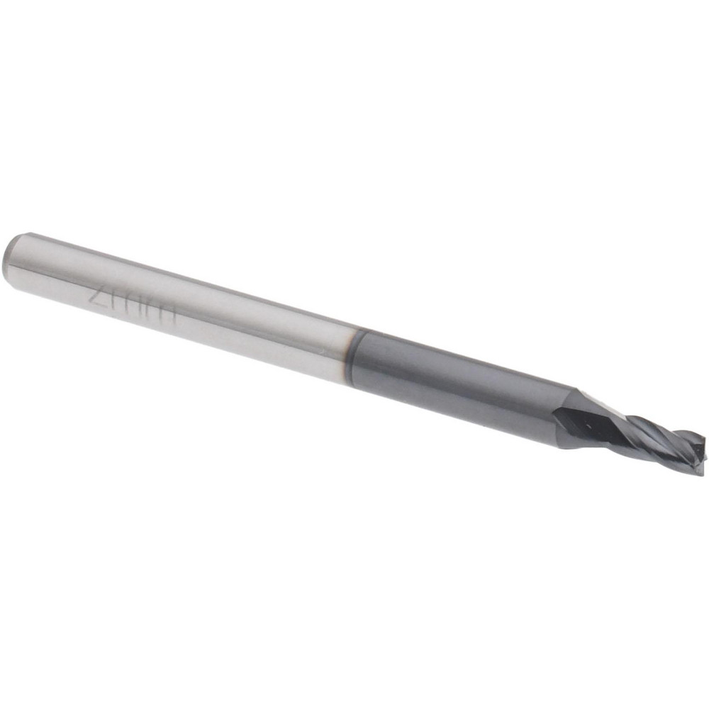Square End Mill: 0.0787'' Dia, 0.1575'' LOC, 4 Flutes, Solid Carbide