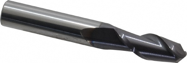 Accupro 12184005 Ball End Mill: 0.3937" Dia, 0.9843" LOC, 2 Flute, Solid Carbide 