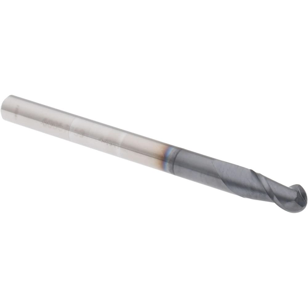 Ball End Mill: 0.1575" Dia, 0.315" LOC, 2 Flute, Solid Carbide