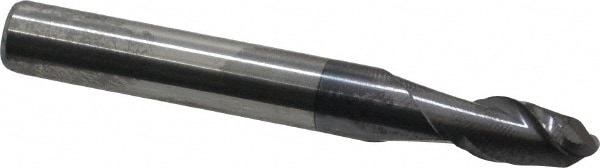 Accupro 12184135 Ball End Mill: 0.276" Dia, 0.4724" LOC, 2 Flute, Solid Carbide 