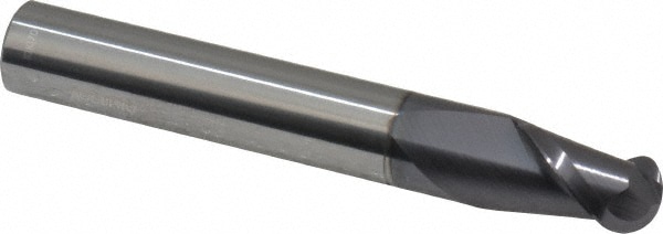 Accupro 12184167 Ball End Mill: 0.3937" Dia, 0.5512" LOC, 2 Flute, Solid Carbide 