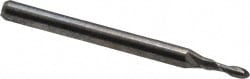 Ball End Mill: 0.07" Dia, 0.21" LOC, 2 Flute, Solid Carbide