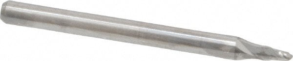 Ball End Mill: 0.075" Dia, 0.113" LOC, 2 Flute, Solid Carbide