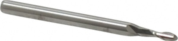 Ball End Mill: 0.08" Dia, 0.12" LOC, 2 Flute, Solid Carbide