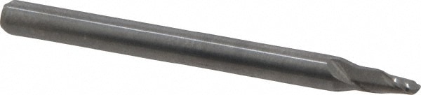 Ball End Mill: 0.085" Dia, 0.128" LOC, 2 Flute, Solid Carbide