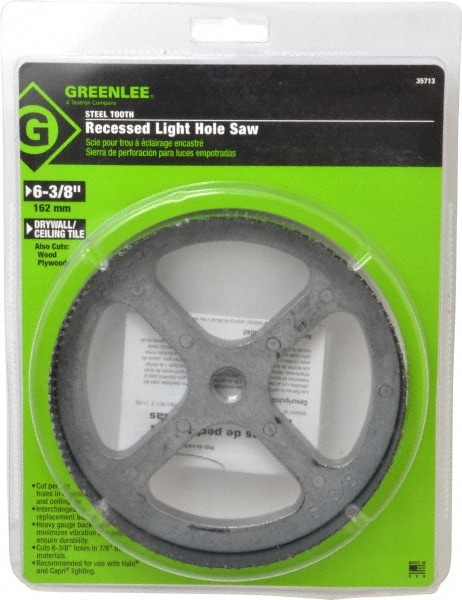 Greenlee 35713 Hole Saw: 6-3/8" Saw Dia, 7/8" Cut Depth 